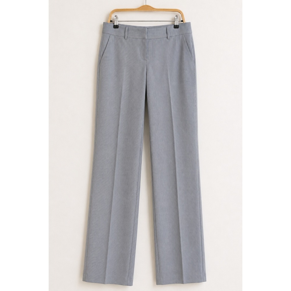 Talbots Newport Pants Black Ivory Stripe Curvy Fit Size 14 Straight Leg Work